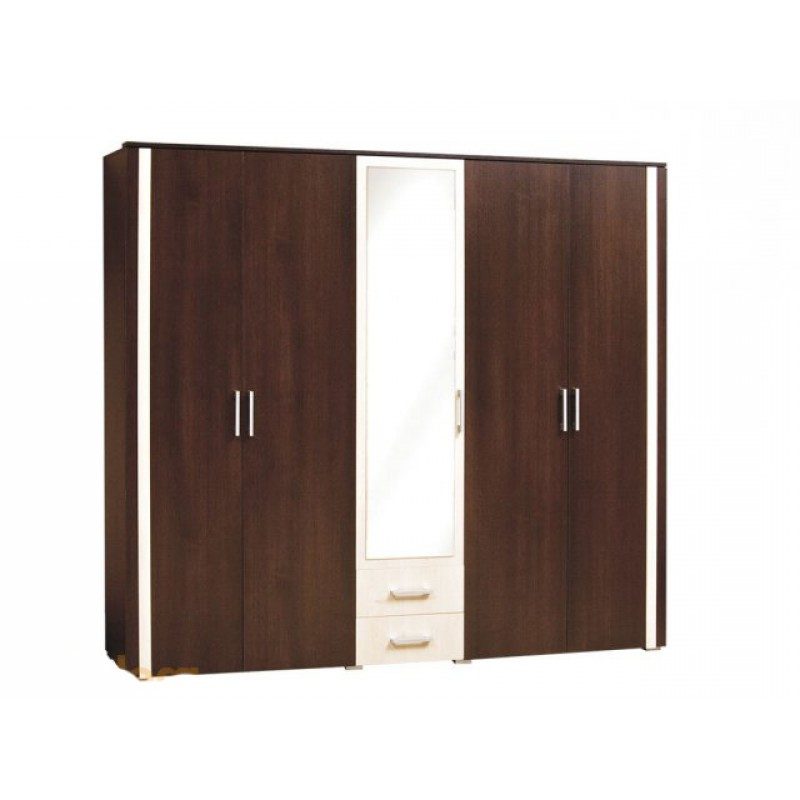 Шафа Елегія 5 Дверна Лімба шоколад/Клен від Світ Меблів