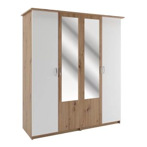 Чотиридверна шафа Кім білий/артезан від Світ Меблів