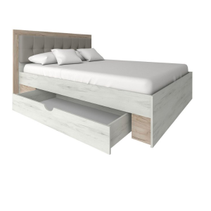 Мілана двоспальне ліжко з шухлядами та мякою спинкою від СОКМЕ