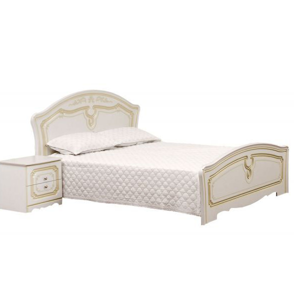 Луїза двоспальне ліжко 160/200 біле + патина від Світ Меблів