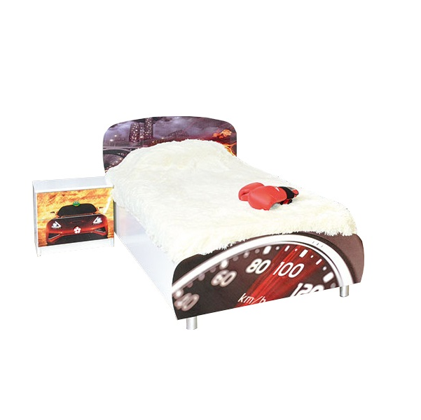 Мульті Гонки односпальне дитяче ліжко від фабрики Світ Меблів Україна