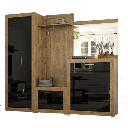 Парма передпокій з лакованими фасадами чорний глянець від Мебель-Сервіс