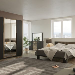 Лілея нова дуб грандж/антрацит, артвуд світлий/антрацит спальний гарнітур від фабрики Світ Меблів Україна