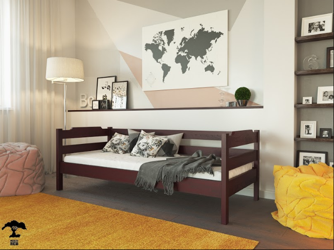 Мілена односпальне ліжко з масиву дерева від Меблі Лев Україна