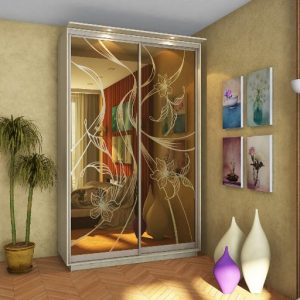 ШК-БП-150 дводверна шафа-купе з малюнком на бронзі від Гарант НВ