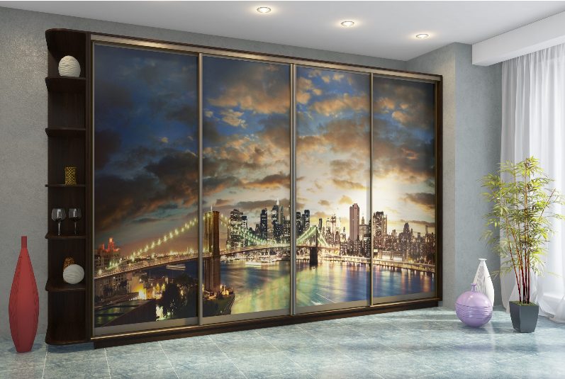 ШК-ФД-З-3400 чотиридверна шафа-купе з фотодруком від Гарант НВ Україна