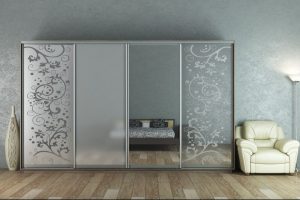 ШК-ХМЗ-3500 чотиридверна шафа-купе з дзеркалом та художнім матуванням від Гарант НВ
