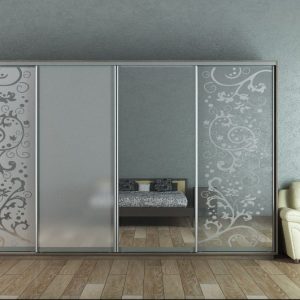 ШК-ХМЗ-3500 чотиридверна шафа-купе з дзеркалом та художнім матуванням від Гарант НВ