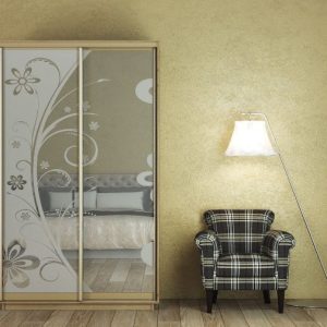 ШК-ХМ-130 шафа-купе дводверна з художнім матуванням від Гарант НВ