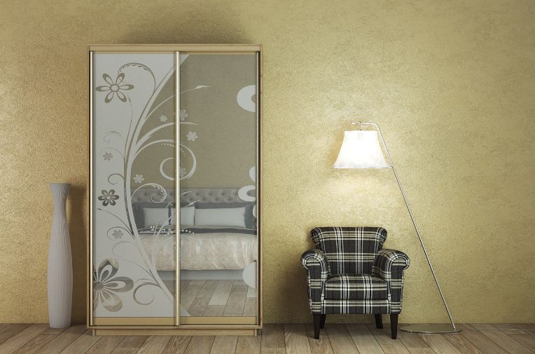 ШК-ХМ-130 шафа-купе дводверна з художнім матуванням від Гарант НВ