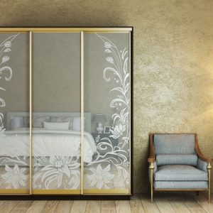 ШК-ХМЗ-190 тридверна шафа-купе з художнім матуванням від Гарант НВ