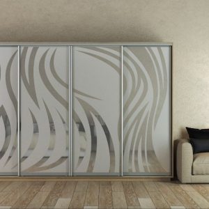 ШК-ХМ-320 чотиридверна шафа-купе з художнім матуванням на фасадах від Гарант