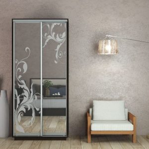 ШК-ХМ-100 дводверна шафа-купе з художнім матуванням