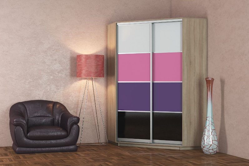 ШК-Кут-150/150 кутова шафа-купе з фасадами лакобель від Гарант НВ