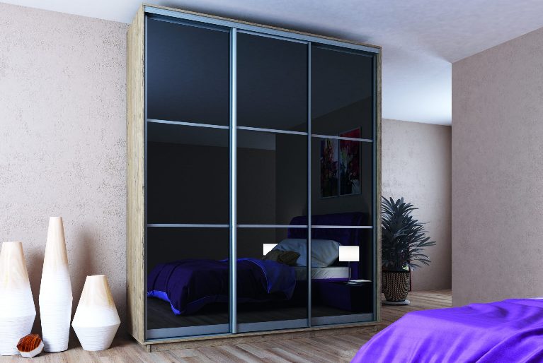 ШК-ЛБ-200 тридверна шафа-купе з фасадами лакобель від Гарант НВ