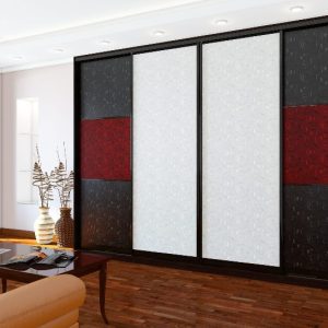 ШК-ЛБ-330 чотиридверна шафа-купе з фасадами лакобель та дзеркало від Гарант НВ