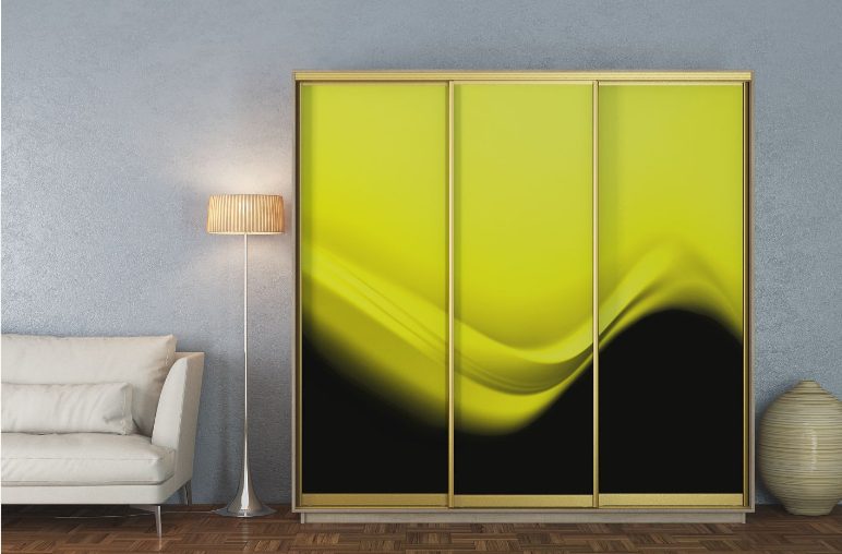 ШК-ЛБЗ-220 тридверна шафа-купе з фасадами лакобель від Гарант НВ