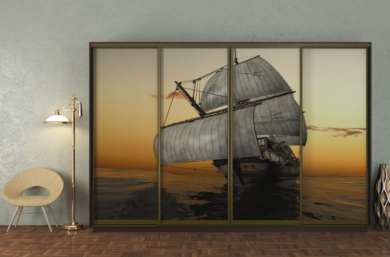 ШК-ФДБ-320 чотиридверна шафа-купе з фасадами фотодрук від Гарант