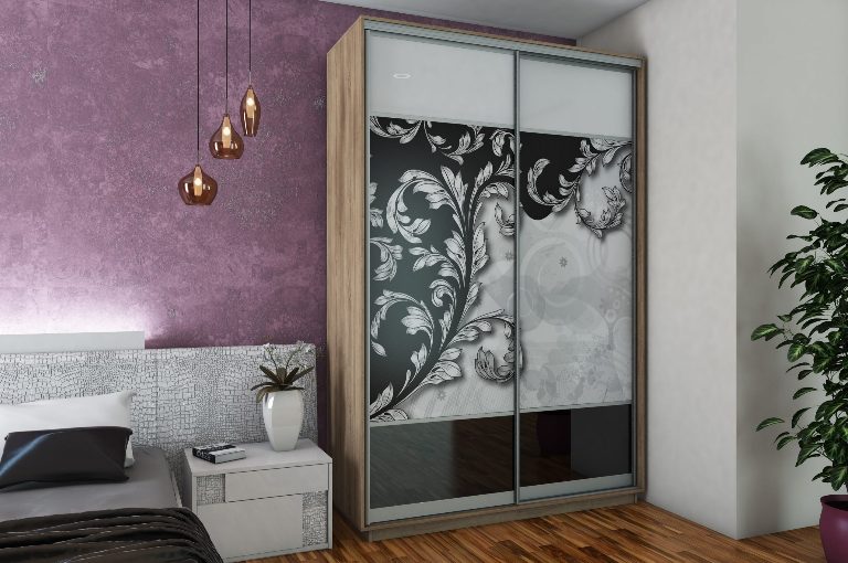 ШК-ХМЛ-160 дводверна шафа-купе з художнім матуванням від Гарант НВ