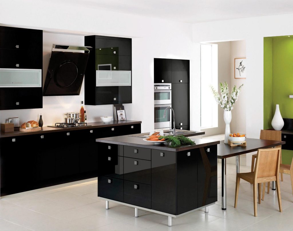 Чорний модерн кухонні меблі від Азгард Україна