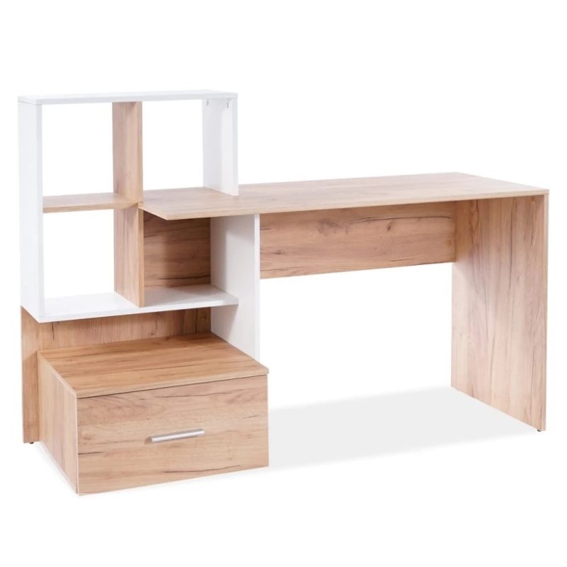 BIURKO B-003 DĄB WOTAN / BIAŁY MAT