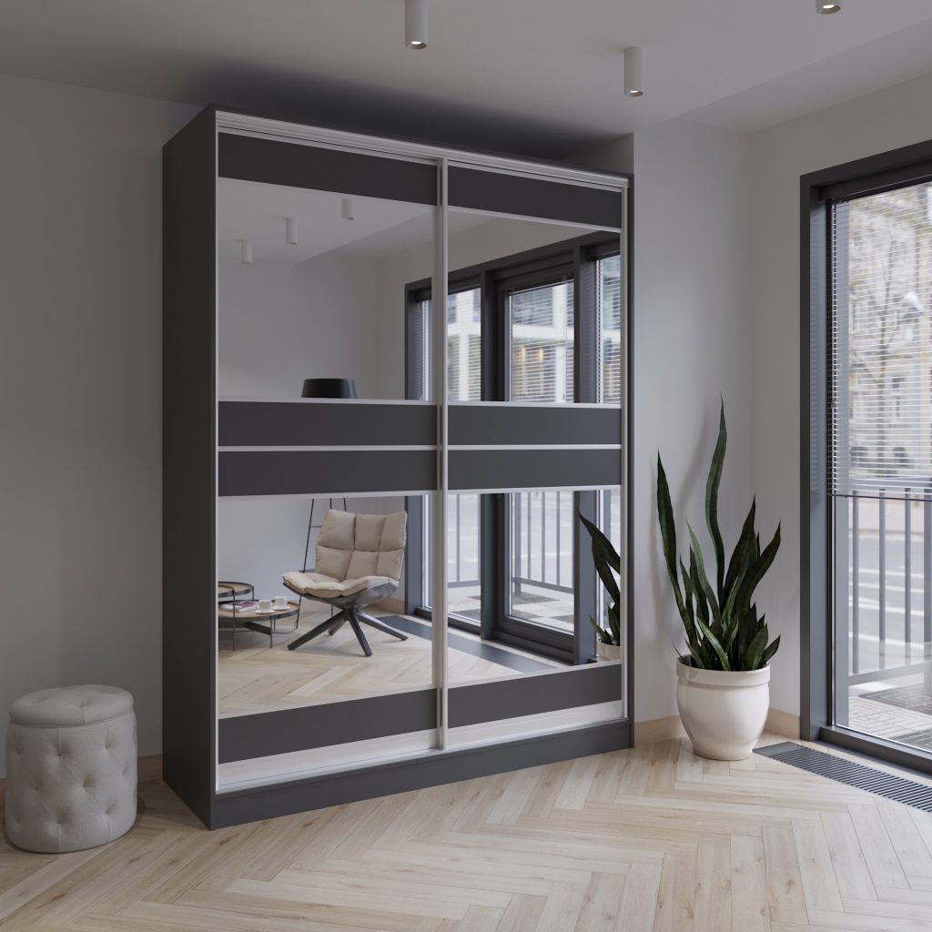 ШКДЗ- Антрацит - 180/60/240 шафа-купе від фабрики Київський Стандарт