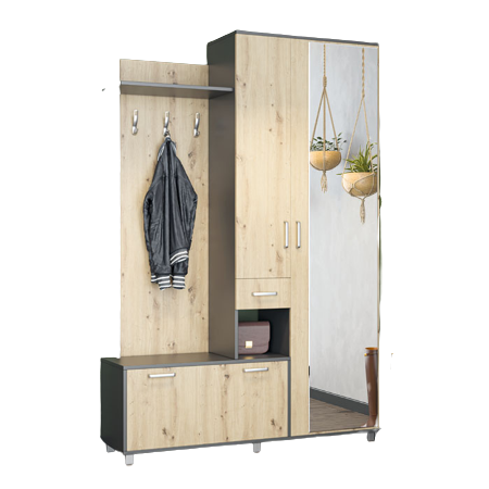 Реприза антрацит/артезан сучасний передпокій від фабрики Світ Меблів Україна