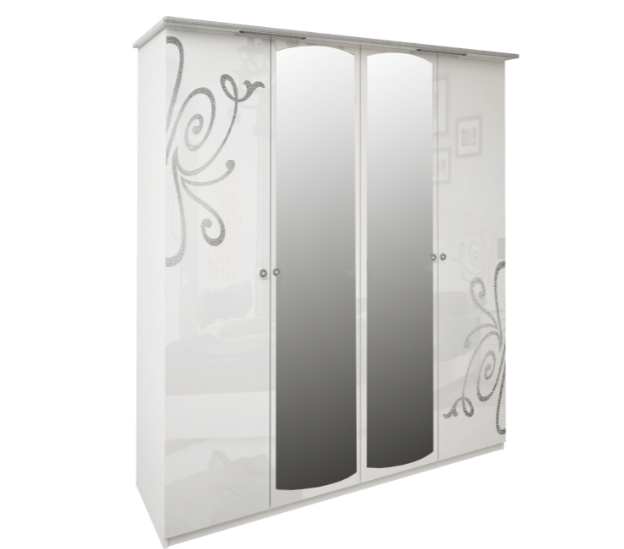 Богема чотиридверна шафа з підсвіткою від фабрики МіроМарк Україна