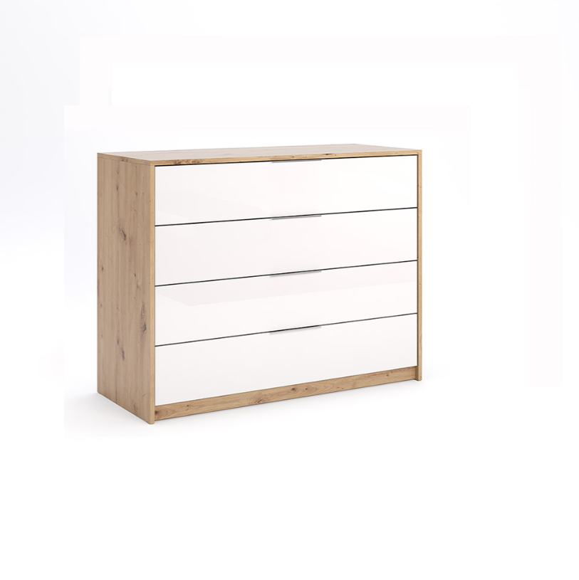 Комод Raymond/Реймонд 4шх Глянець Білий/Дуб Артізан від МіроМарк Україна