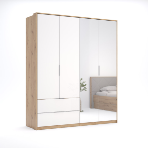 Шафа Raymond/Реймонд 4дв Глянець Білий/Дуб Артізан від МіроМарк Україна