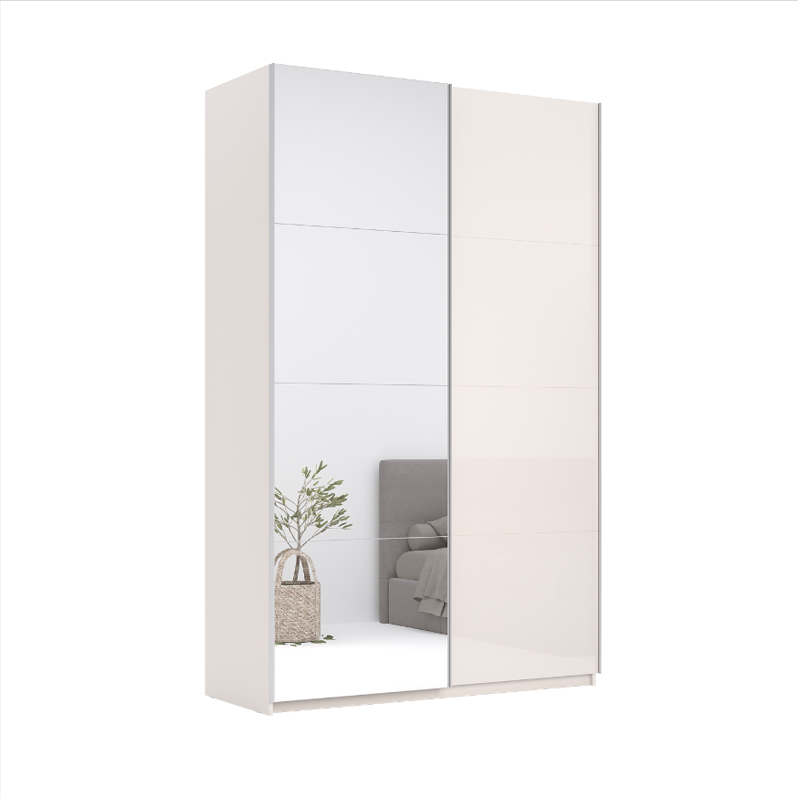 Шафа-купе Lily 1.5м з дзеркалом Глянець/Кашемір від фабрики МіроМарк Україна