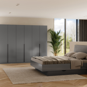 Спальний гарнітур Тео Мат Антрацит/Мат Графіт від МіроМарк Україна