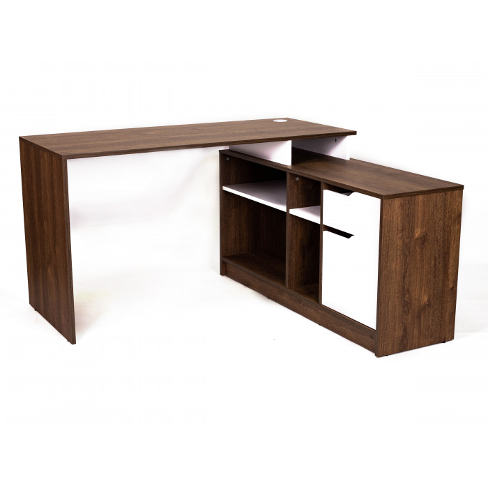 Стіл письмовий NORD 1R Дуб Експресив Бронзовий/Білий Діамант/Intarsio