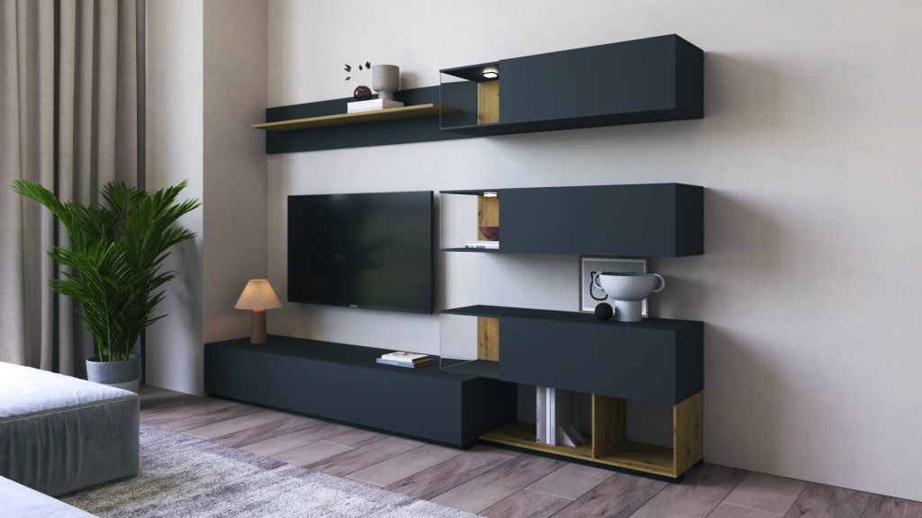 Лего артезан/антрацит сучасна міні-стінка Світ Меблів Україна