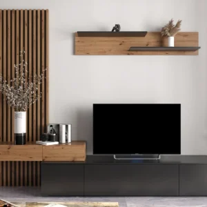 Стінка у вітальню Ребека плюс / Rebeca з декоративними рейками Гербор