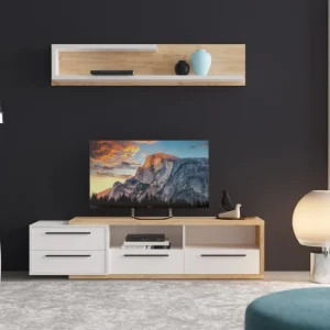 Стінка у вітальню Медіна / Medina Гербор Німфеа альба/дуб крафт золотий