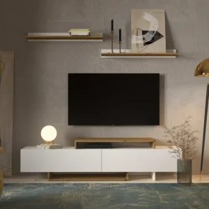 Стінка у вітальню Мілана / Milana Гербор Німфеа альба/дуб артизан