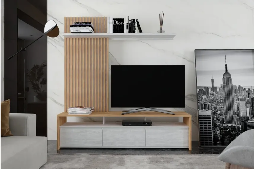 Стінка у вітальню Нео / Neo з декоративними рейками Гербор