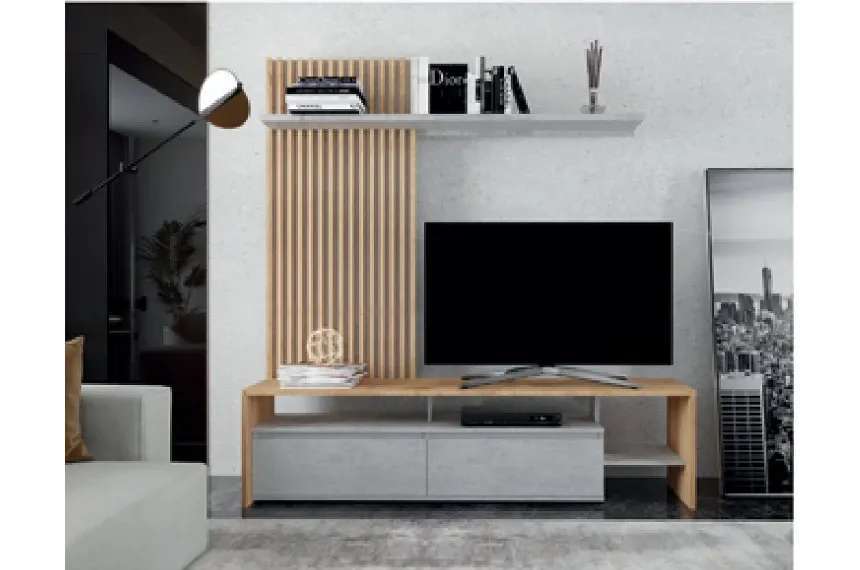 Стінка у вітальню Нео 2 / Neo 2 з декоративними рейками Гербор