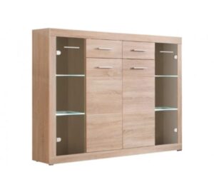 ЕЛІЯ_Комод KOM2D2S2W (дуб сонома / дуб сонома)+підсвітка