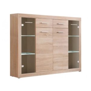 ЕЛІЯ_Комод KOM2D2S2W (дуб сонома / дуб сонома)+підсвітка