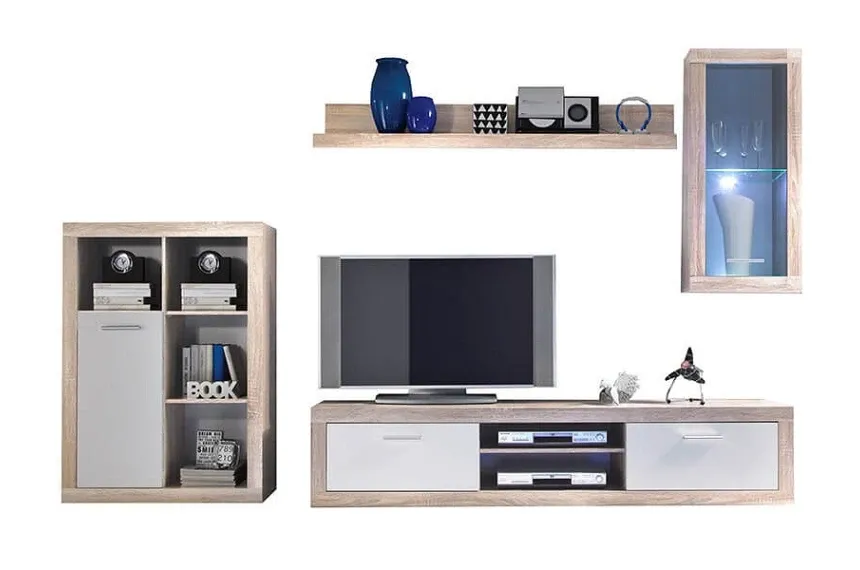 Стінка у вітальню Барселона/ Barcelona БРВ Дуб сонома/нимфея альба