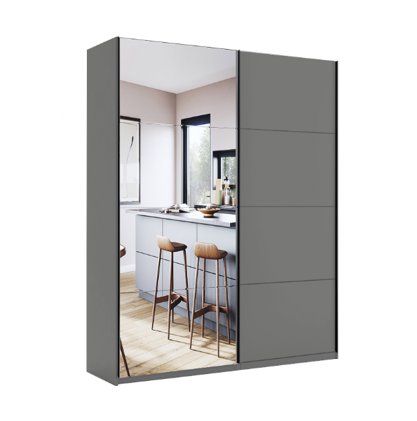 Шафа-купе Доні/Doni графіт/дзеркало від фабрики МироМарк