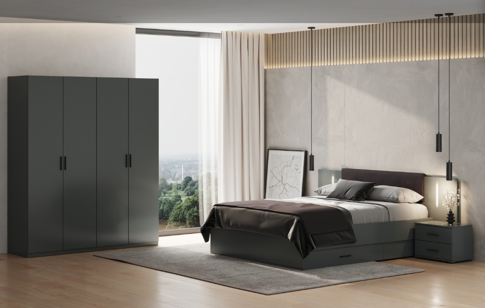 Спальня Доні/Doni графіт від фабрики МироМарк