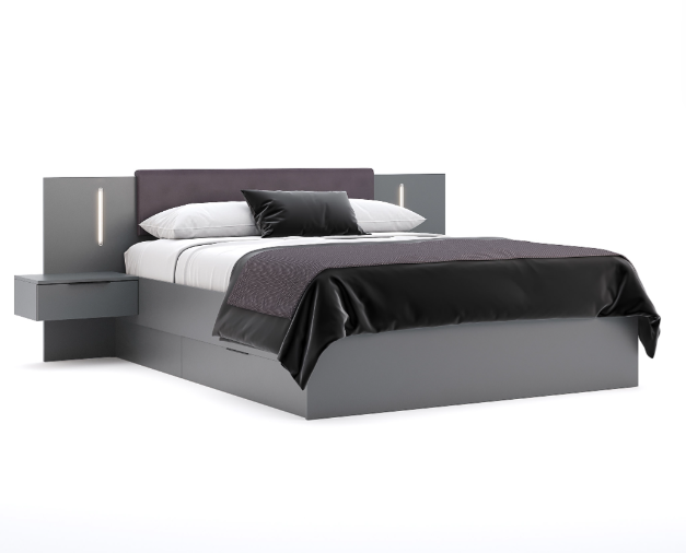 Ліжко двоспальне Доні/Doni графіт від фабрики МироМарк