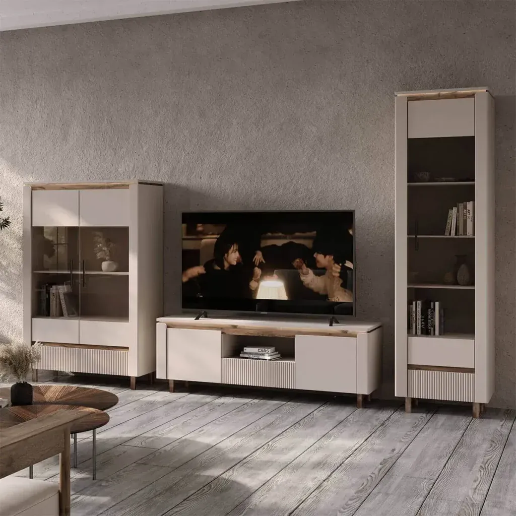 Стінка у вітальню Елегант БРВ (ВМК) дуб ліворно / кашемір