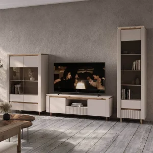 Стінка у вітальню Елегант БРВ (ВМК) дуб ліворно / кашемір