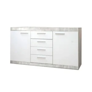 Комод Кетлін / Catlin KOM2D4S БРВ 2-дверний з 4 шухлядами Бетон/німфеа альба