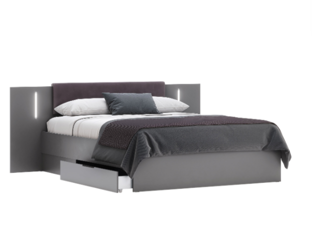 Ліжко двоспальне Домініка/Dominiсa графіт від фабрики МироМарк