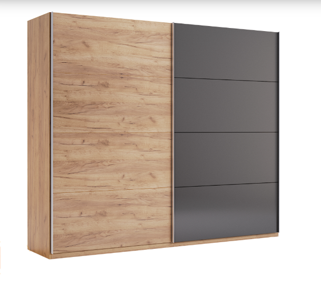 Луна/Luna шафа-купе 210/250 дуб крафт/мат лава від фабрики МироМарк